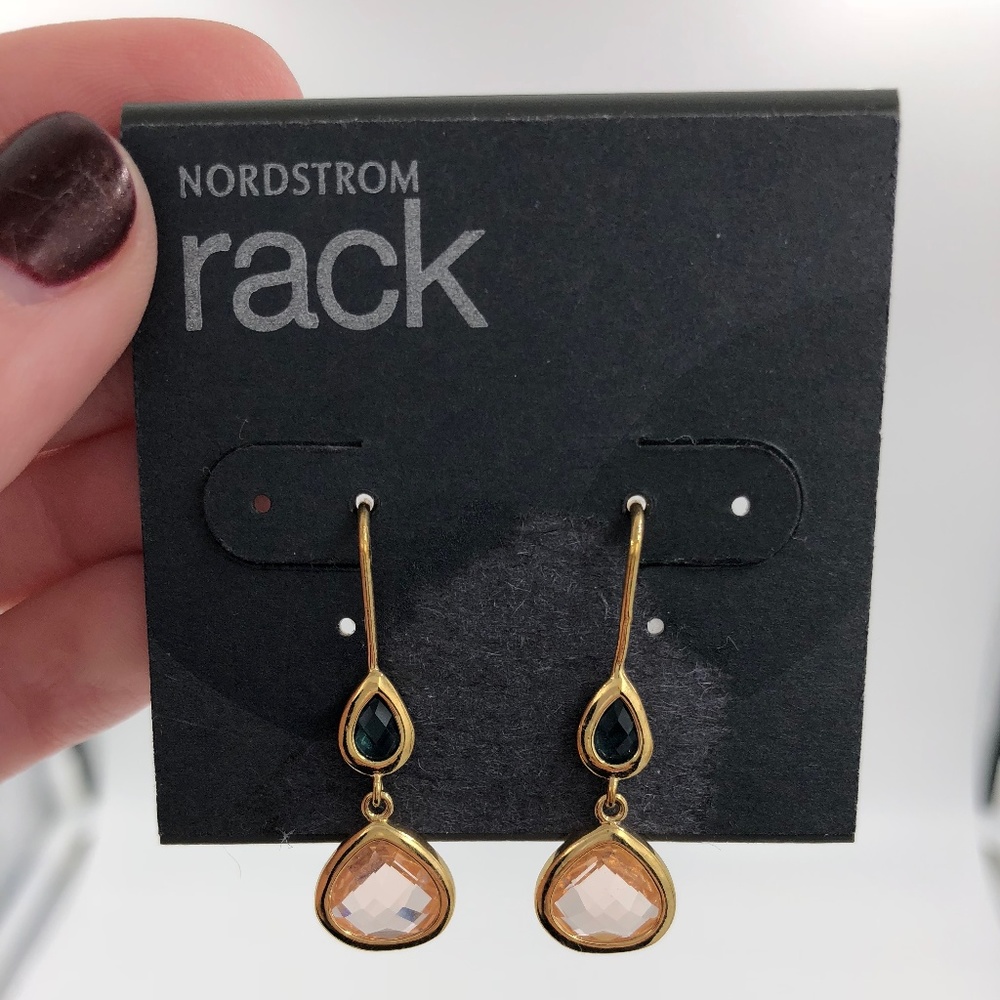 🆕 Nordstrom Rack Crystal and Gold Drop Earrings